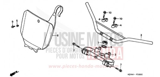 HANDLE PIPE/TOP BRIDGE CR125RX de 1999